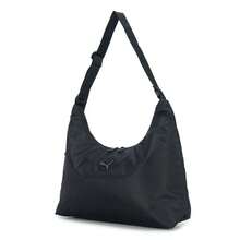 Puma Women's POP Slouchy Hobo Bag, Casual Outdoor Daily Wear Shoulder Bag, 091709-07 - Black - Handwritten Font All-over Print - View 1