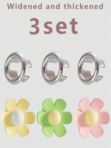 3pcs Bathroom Sink Overflow Cover | Odor-Proof Silicone Plug | Decorative Flower Design | Fits 2cm Drain Hole | 3pcs Set (Mixed Color) - Multicolor - View 7