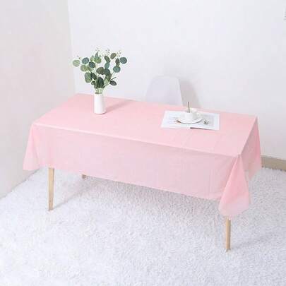 1/2ชิ้น ผ้าปูโต๊ะปาร์ตี้แบบใช้แล้วทิ้ง PE ผ้าพลาสติก โต๊ะขนมหวานวันเกิด ผ้าปูโต๊ะสีทึบ อุปกรณ์ตกแต่งงานปาร์ตี้ 108 นิ้ว