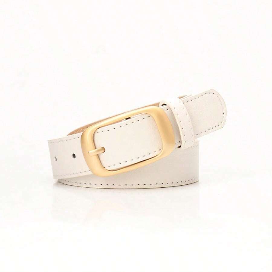Hot Style Fashionable And Versatile Women's Belt Simple Style High-End Pin Buckle Belt Women's Decorative Jeans Belt Rodeo Cinturón - 白色 - 查看 1