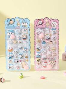 1pc Creative DIY Japanese Anime Character Face Squishies Stickers, Peach Face Squishies Stickers, Water Bottle And Phone Stickers, Dopamine Self-Adhesive Stickers, New Year Gift, Valentine's Day Gift, Easter Gift - Multicolor - View 6