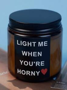 1pc Candle In A Jar, Valentine's Day Gift, "Light Me Up When You're Excited" Funny Candle, Gift For Boyfriend, Brother, Husband, Funny & Cute Unique, Essential For Anniversary, Birthday, Home Decor. Candle Ornament, Decorative Candle, Soy Candle, Gift For Girlfriend, Gift For Women, Home Decor Candle. - Multicolor - View 6