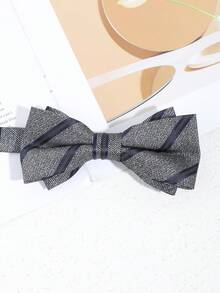 1 pieza Corbata de moño elegante y de moda con rayas para hombre, adecuada para negocios, banquetes, fiestas, bodas, trajes y vestimenta formal - A - Ver 6