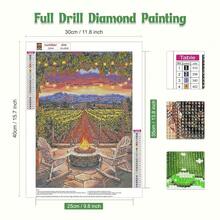 GHHKUD Diamond Painting Kits Vineyard At Sunset For Adults, DIY 5D Diamond Painting, Full Drill Summer Landscape Diamond Art Kits Art Pictures For Relaxation Gifts Home Wall Decor 30x40cm - 葡萄園 - 查看 3