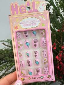 24张/盒 可爱卡通美甲贴纸，防水彩色美甲贴花，派对礼品，生日礼物 - 彩色 - 查看 55
