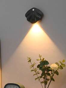 1 đèn ngủ LED thông minh có thể sạc lại, cảm biến chuyển động, đèn tường trong nhà không dây có nam châm, đèn cửa ra vào - màu đen - Xem 1