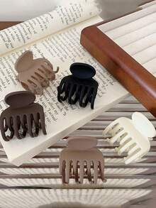 1 Pair 1.6 Inch (Approx. 4.1 Cm) Medium Matte Non-Slip Double Teeth Hair Clips, Suitable For Thin Hair, Women Accessories For Short Hair Women Claw Clip Elegant Hair Claw - Multicolor - View 7