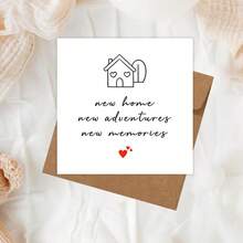 乔迁新居礼物、乔迁贺卡、开启新冒险、创造新回忆贺卡、乔迁新居贺卡、祝贺乔迁礼物 - 彩色 - 查看 6