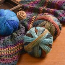 2pcs Rainbow Gradient Wool Yarn Balls, 200g - Perfect For DIY Knitting And Crochet Projects, Ideal For Shawls, Sweaters, Blankets, Hats And Scarves