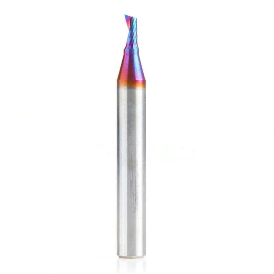 Amana Tool Spektra Coated Solid Carbide CNC Spiral Single O-Flute Router Bit, 51416-K, 1\/8 D X 1\/4 CH X 1\/4 SHK X 2 Inch L Up-Cut Mirror Finish - ColorZ - 查看 1