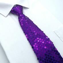 1 pieza Corbata con cordón y decoración de lentejuelas para hombre, accesorio adecuado para fiestas, reuniones y bares, accesorios, festival - Multicolor - Ver 7