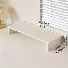 1个白色木质笔记本电脑支架 - 现代哑光白木质笔记本电脑增高架，提供舒适的观看角度，双层桌面扩展架，笔记本电脑和键盘收纳整理架 - 彩色 - 查看 4