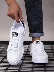 男士多功能运动休闲鞋，耐磨软底，时尚透气防滑 - 白色 - 查看 1