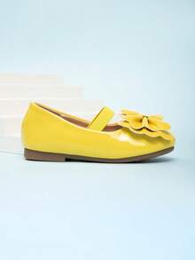 2026 Spring/Autumn New Girls' Wedding Celebration Style Slip-On Casual Flat Shoes - Yellow - View 6