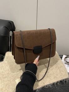 1pc Women's Fashion Leopard Print Shoulder Bag, Suitable For Women's Daily Life, Commuting, Vacation, Celebration, Dating And Gifts - Coffee - View 2