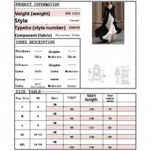 Vestido de mujer estilo occidental nuevo, manga larga de cuello V, ajustado y cintura ceñida, falda amplia de combinación de blanco y negro estilo francés - Blanco y Negro - Ver 5