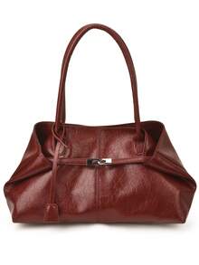 BAILEE Ein stilvoller, lässiger, einfarbiger PU-Handtaschen mit einem einzigartigen halb gefalteten Schnallenentwurf. Er bietet ausreichend Platz zum Verstauen von Gegenständen wie Telefonen und Lippenstiften. Er kann in der Hand getragen oder über eine Schulter gehängt werden. Er ist perfekt für den täglichen Weg zur Arbeit, Reisen, Modekleidung und als Geschenk für Freunde und Freundinnen. - Verschiedenfarbig - Übersicht 18