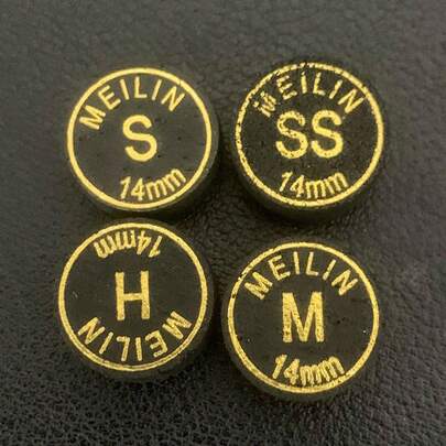 14mm/0.55 Inch Black Multi-Layer Cue Tip, Black Multi-Layer Billiard Cue Tip, Fancy 9-Ball Cue, Snooker Cue Tip, Suitable For Replacing 9-Ball Cue Tip, 4 Hardness Options, Billiard Cue Accessories