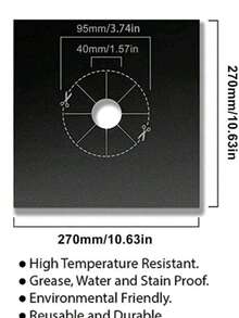 3/1 Pc Reusable Gas Stove Burner Covers, Heat & Oil Resistant Stove Mats, Anti-Contamination Pads, Burner Caps, Kitchen Supplies & Accessories (Trimmable, Please Measure Size Before Purchase) - Multicolor - View 15