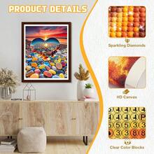 EMIEAUFG Diamond Art Kits For Adults, Beach Love Heart Stone Diamond Painting Kit For  And Beginners, 5D Round Full Drill Craft, Home Wall Decor 12\ X 16\ - SR61 - 查看 6