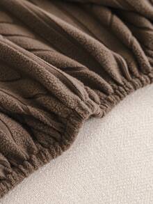 1PC Modern Minimalist Style Wheat Pattern Elastic Fully Enclosed Sofa Cover, All-Season Universal Sherpa Jacquard Pet-Friendly Anti-Dirt Lazy Sofa Protector Slipcover, Machine Washable - Dark Brown - View 11