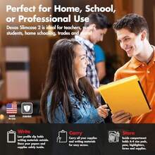 Dexas 3517-803 Slimcase 2 - Portapapeles de Almacenamiento con Apertura Lateral Color Amarillo neón - Amarillo Nen - Ver 4