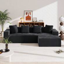 Sofas & Couches - Black + Corduroy + Foam + 3 Seat - View 8