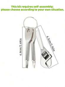 1件套迷你便携螺丝刀套装，带钥匙扣 - 可调节金属口袋工具套装，适合露营使用，多功能迷你扳手钥匙扣 - 汽车、自行车、摩托车维修通用工具 - 创意男士礼物，适合父亲节、情人节、斋月、复活节、家居用品、户外用品 - 彩色 - 查看 5