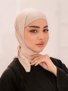 1 pieza Hijab triangular instantáneo, pañuelo de cabeza todo en uno para atar. Envoltura rápida, antideslizante. Sin gorro interior, sin doblar. Adecuado para uso diario, oración y salidas - Hiyab triangular - Ver 10