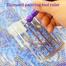 Stainless Steel Diamond Art Ruler, 1 Row Round Beads Alignment Tool Ruler For Diamonds Painting,Precise Drill Straightening Tool For Dot Drill DIY Crafts (Round Diamond-Medium Size, 1 Row) - 中型圓形鑽石 - 查看 5