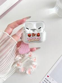 Strawberry Painted Transparent Fashion Bluetooth Earphone Case Compatible With AirPod Case, Headphones, Pro 3 Case, Pro (2nd Generation), 3, Pro, 1/2, 4 Case Cover