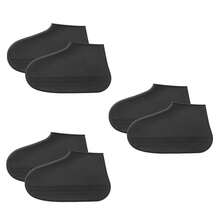 1pair Durable Rain Shoe Protectors - Adjustable Elastic Design For All Shoe Sizes, Suitable For Indoor & Outdoor Use | Shoe Protection, All-Weather Gear, Practical Footwear Accessories - màu đen - Xem 6