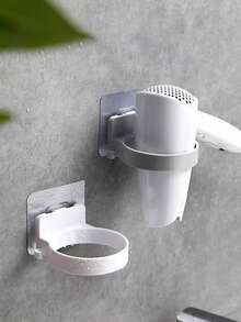 1件裝壁掛式免鑽孔浴室吹風機收納架，電捲髮棒/直髮夾收納架，浴室/造型師用捲髮棒收納架，吹風機/捲髮工具架，浴室配件，家居裝飾，浴室置物架；適用於浴室、廁所、梳妝台和更衣室 - 彩色 - 查看 11
