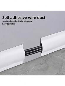 118-Inch Flexible Cable Raceway, 2.17-Inch Wide Recessed Trunking | Just Peel And Stick To Easily Hide Messy Cables On Floors And In Corners! | Flexible And Bendable, Perfectly Fits Corners And Straight Edges | Matte White Concealed Design, No Need For Grooves Or Nails, A Blessing For Renters | Say Goodbye To Tripping Hazards And Create A Neat, Organized Space.