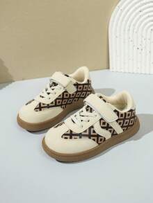 Kids' Retro Casual Shoes, Bohemian Style Boys/Girls Canvas Sneakers, Soft Sole Campus Versatile Shoes - Beige - View 2