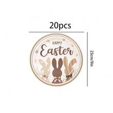 10 piezas/20 piezas/50 piezas/80 piezas, Juego de platos, servilletas y vasos de papel con diseño de conejito de Pascua, Decoraciones "Alguien es uno", Suministros para fiesta de té de Alicia en el país de las maravillas de primavera, Juego de vajilla desechable para baby shower de estilo bosque, Diseño de conejito marrón para celebración familiar al aire libre de Pascua - Multicolor - Ver 15