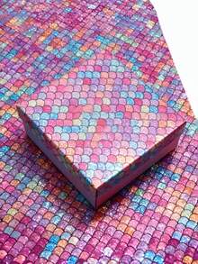 1卷彩虹美人鱼鳞片闪亮礼品包装纸 - 渐变彩色闪光礼品包装纸 | 生日派对礼品包装DIY手工材料，圣诞节情人节梦幻礼品装饰纸（单卷118.11英寸），节日装饰，活动策划 - 彩色 - 查看 5