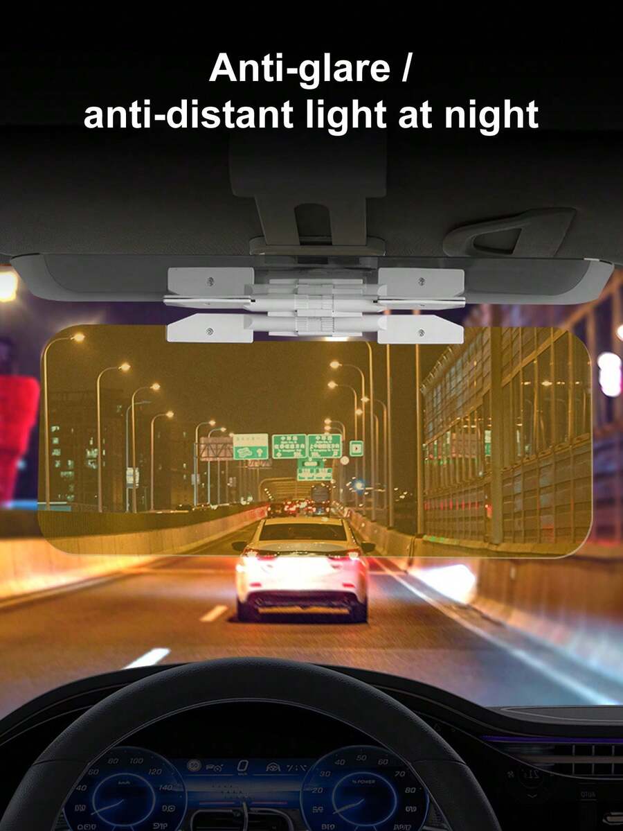 二合一日夜两用偏光PC材质汽车遮阳板延长器，防眩光，保护眼睛免受阳光眩光、紫外线和雾气的伤害，通用型，适用于轿车、SUV、卡车等多种车型。