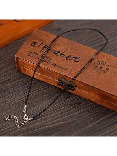 1/10/20/50pcs Adjustable Black Leather Cord/Waxed Cord DIY Handmade Necklace Pendant Lobster Clasp Jewelry Chain