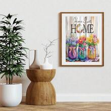 Dlylust Home Flower Diamond Art Painting Kits For Adults - Full Drill Diamond Dots Paintings For Beginners, Round 5D Paint With Diamonds Pictures Gem Art Painting Kits DIY Crafts Kits 12x16inch - 家花 - 查看 5