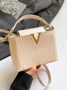 Fashionable Crocodile Grain Crossbody Bag, Minimalist Retro Personalized Handbag, New Versatile Shoulder Bag - Multicolor - View 15