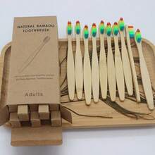 10/20/30/50/60支竹牙刷套装，软毛设计，适合敏感牙齿和牙龈，提供全面的口腔卫生，适合日常居家使用。适合旅行和酒店 - 彩色 - 查看 29
