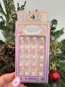 24张/盒 可爱卡通美甲贴纸，防水彩色美甲贴花，派对礼品，生日礼物 - 彩色 - 查看 48