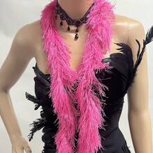 1pc Thickened Faux Feather Boa Streamer Decorative Accessory, Suitable For Carnival