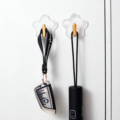 4/8 Pieces - Practical Hooks - No Need To Drill Holes, No Damage To Wall, Can Be Pasted By Tearing Off Backing Adhesive, Firm Load-Bearing And Not Easy To Fall Off, Easy To Install, Multi-Purpose Plastic Bracket, Suitable Routers, Sockets, Photo Frames, Remote Controls - Waterproof, Suitable Use In Kitchen, Bedroom, Bathroom, Office And Other Scenarios, Can Be Used With Confidence, Durable And Not Easily Deformed