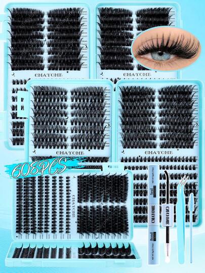 544/528 piezas / 32 filas. Paquetes de pestañas postizas largas sin base, paquetes de pestañas de estilo anime con adhesivo. Paquetes de pestañas postizas de apariencia natural de 10-16 mm. El set incluye pestañas postizas, adhesivo y sellador, pinzas para pestañas y cepillo para pestañas. Paquetes de pestañas postizas de hadas, adecuados para principiantes. Paquetes de pestañas postizas individuales largas, paquetes de pestañas postizas, pestañas postizas individuales, pestañas postizas. Amigable para principiantes.