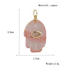1pc Copper Fashion Natural Agate Turquoise Luxury Charm Pendant, DIY Bracelet Necklace Bag Phone Chain Accessory, Handmade Versatile Decoration - Multicolor - View 25
