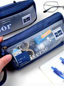 1个大容量铅笔盒，时尚文具盒 - 彩色 - 查看 3