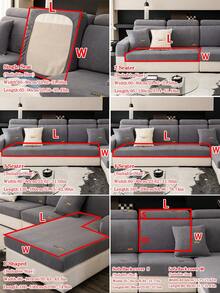 1pc All Season Jacquard Plush Anti-Slip Sofa Seat Cushion Cover, Soft & Skin-Friendly Modern Style, Pet-Proof & Elastic Sofa Slipcover, Suitable For L-Shaped Combination Sofa And 1/2/3/4 Seater Sofa (Sold Individually) - Dark Grey - View 4