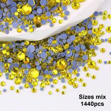 SS6 2mm-SS12 3mm，1440颗/包；SS16 4mm，720颗/包；SS20 4.8mm，360颗/包；SS30 6.4mm，288颗/包；圆形平底玻璃水晶水钻，多色水晶宝石，DMC热熔珠，适用于DIY美甲、服装、包包、鞋子、工艺品、闪亮美甲贴纸装饰